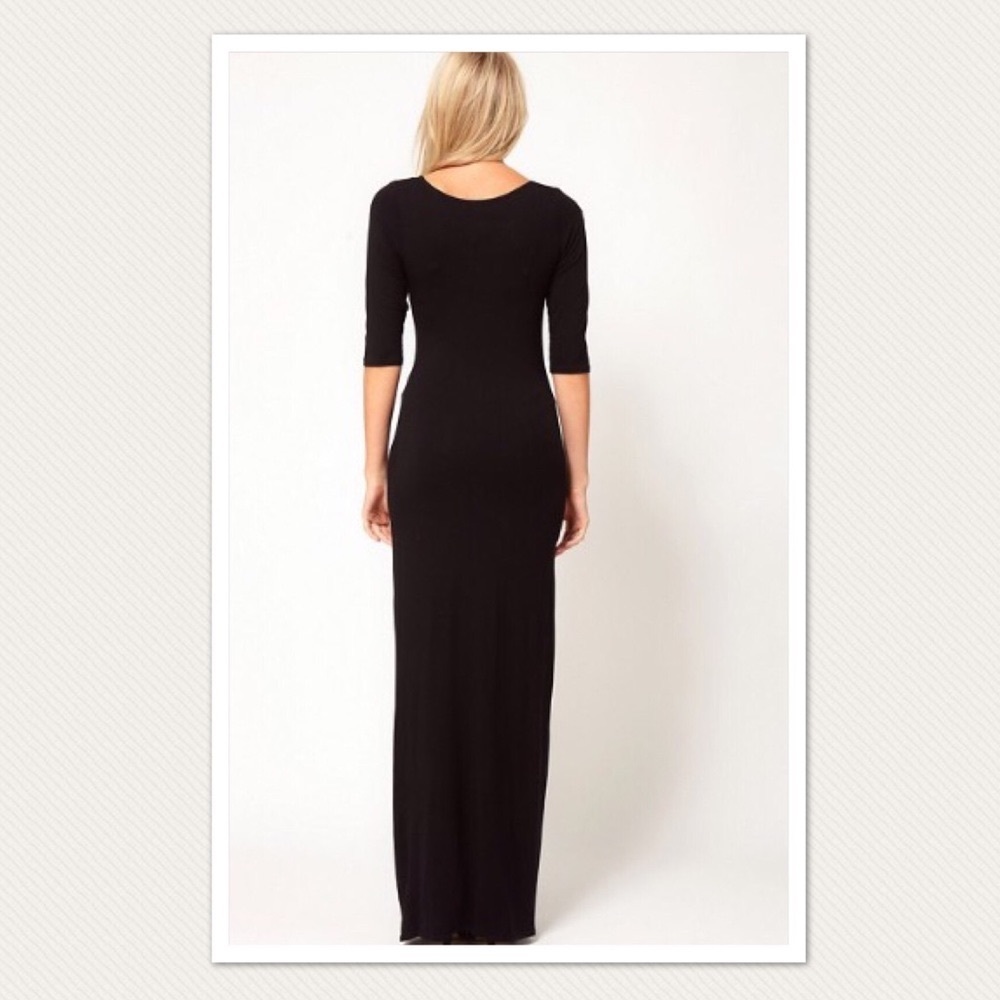 ASOS LOVE Bodycon Maxi Dress w/Side Split in Red - Picture 3 of 6